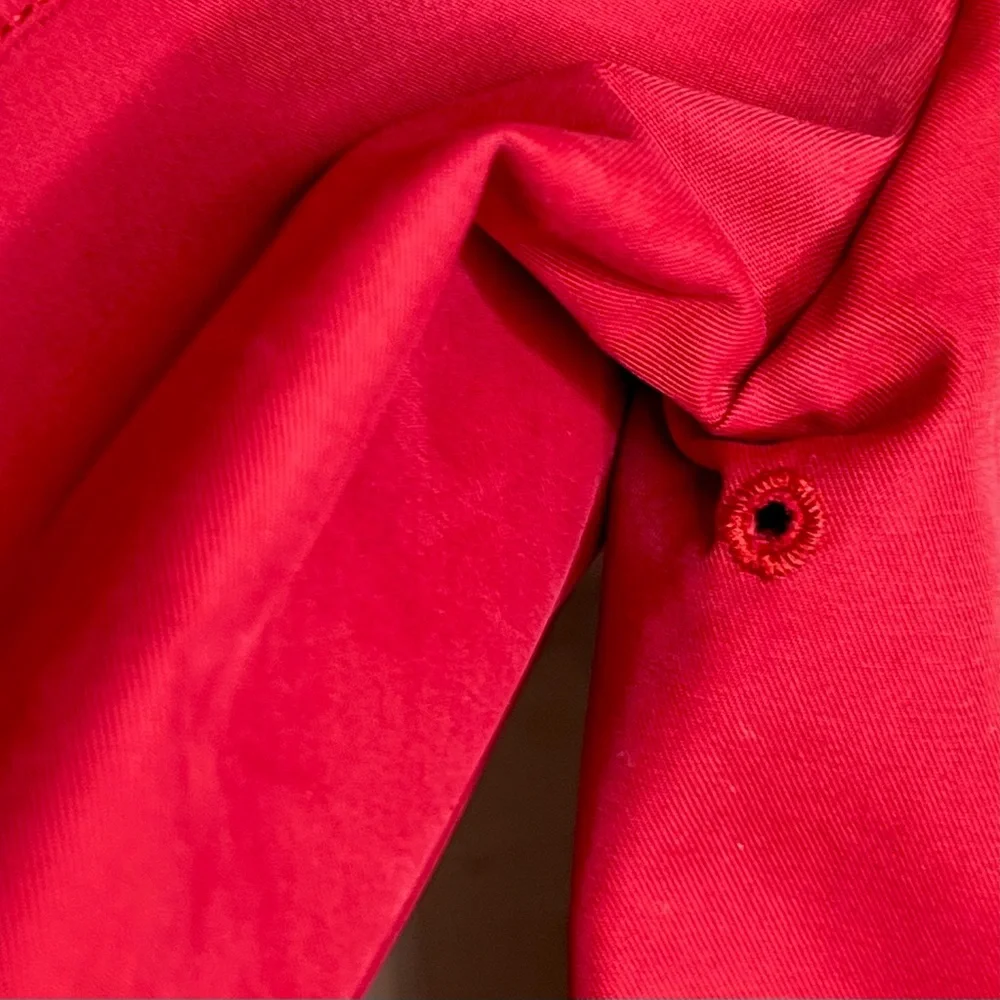 ⭐️ Talbots Red Double Breast Trench Coat Removable Insulated Liner Women’s 6 P - Picture 9 of 13